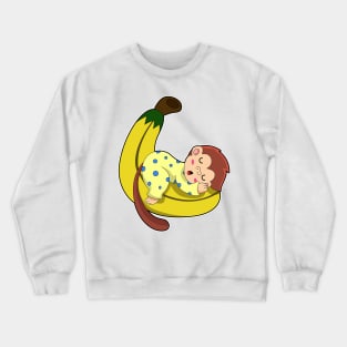 Monkey at Sleeping in Pajamas Crewneck Sweatshirt